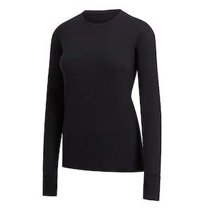 Womens Top Base Layer >Merino Wool Long Sleeve: FLORA - Womens Merino Wool Baselayer Long Sleeve, Crew Neck