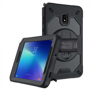 Samsung Galaxy Tab Active Series: RIN-SS-T570 | SAMSUNG GALAXY TAB ACTIVE 3 T570 T575 T577 | RAINPROOF MILITARY GRADE RUGGED CASE WITH HAND STRAP AND KICK-STAND