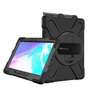 Samsung Galaxy Tab Active Series: JLN-SS-ACTPR | Samsung Galaxy Tab Active Pro SM-T545 T547 / Active4 Pro SM-T630 T636 | Ultra 3 layers shockproof rugged case with hand strap & kick-stand & pen holder