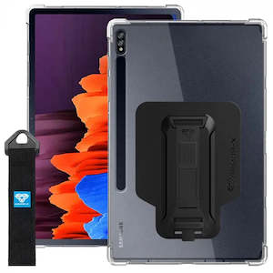 Galaxy Tab S7: ZXS-SS-S7P | SAMSUNG GALAXY TAB S7 PLUS S7+ SM-T970 / T975 / T976B | 4 CORNER PROTECTION CASE W/ HAND STRAP KICK STAND & X-MOUNT