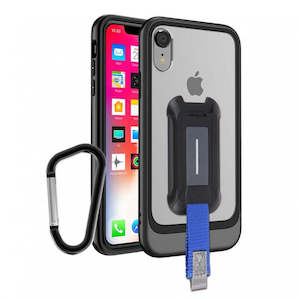 Iphone: DX-IPHXR-GY | IPHONE XR CASE | 2-LAYER SHOCK-ABSORPTION DROP PROTECTION CASE W/ KEY MOUNT & CARABINER -BLACK