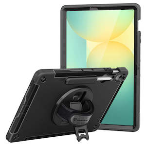 Samsung: RIN-SS-X620 | Samsung Galaxy Tab S10 FE+ S10 FE Plus SM-X620 X626 X628 | Rainproof military grade rugged case with hand strap and kick-stand
