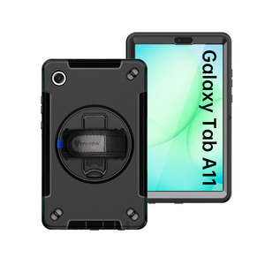 Samsung: RIN-SS-X135 | Samsung Galaxy Tab A11 ( 8.7" ) SM-X133 / SM-X135 | Rainproof military grade rugged case with hand strap and kick-stand