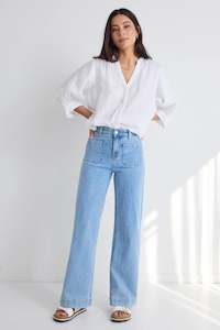 Among The Brave: Zoey Light Blue High Rise Jean