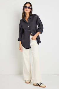 Optimum Charcoal Linen Classic Shirt
