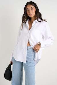 Optimum White Linen Oversized Shirt