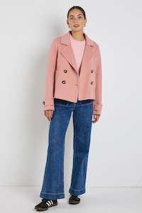 Blazers And Jackets: Prestige blush wool short jacket