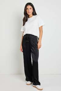 Townie Black Satin Stripe Pants