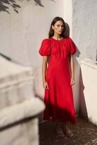 Dresses: Stage Cherry Puff Sleeve Maxi Dress