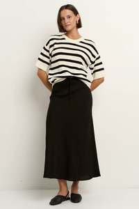 Among The Brave: Summit Black Linen Blend Maxi Skirt