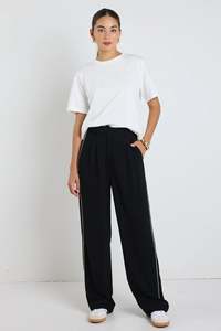 Among The Brave: Collective Black Piped Trim Pants