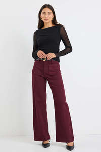 Among The Brave: Zoey Burgundy High Rise Jean
