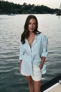 You Got This Green Wide Stripe Shirt