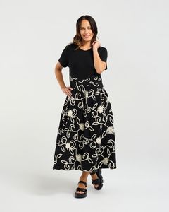 Delilah Dress Black/Folk
