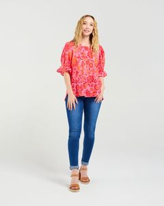 Seduce: Sadie Top Abstract Blush