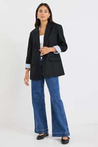 Dock Black Ramie Blazer