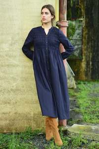 Shirred Space Dress Navy