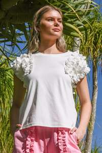 Ruffle Energy Tee White