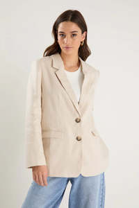 All Tops: Pillar Cream Linen Blazer