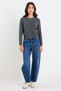 Autograph Charcoal Crewneck Cardigan