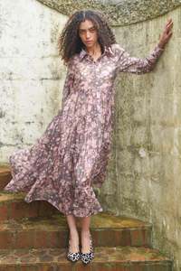 Sun & The Swoon Dress- Pink&Grey