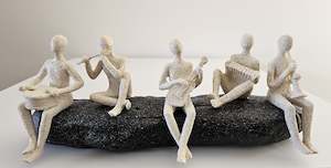 Resin Sand-Textured Musical Figurines