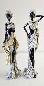 Elegant African Women Resin Statues – High-Quality Figurines
