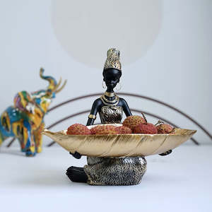African Resin Vintage Female Sculpture