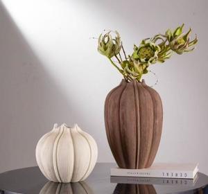 Matte Pumpkin-Inspired Vase