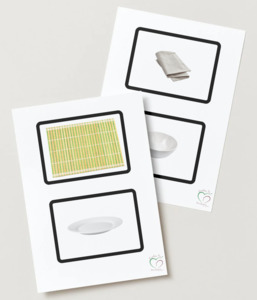 Products: Printable PDF Download Montessori Toddler Classified Language Cards – setting the table - Aroha Nui Montessori and Beyond