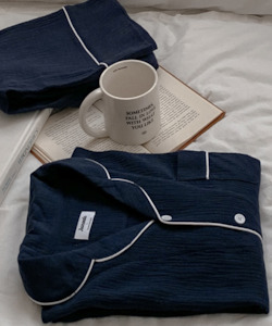 Cloud Days Cotton PJ Set - Navy