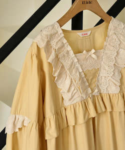 %EC%9B%90%ED%94%BC%EC%8A%A4: Louise Long Sleeve Nightdress Yellow