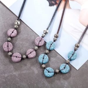 Aromatherapy Diffusing Necklace With Coloured Lava Beads
