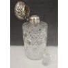 Vintage Crystal Bottle with Silver Cap