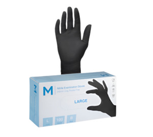 Bastion Black Nitrile Gloves 100pk