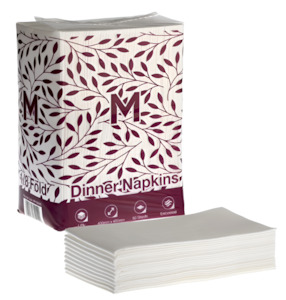 Matthews Airlaid Dinner Napkins - 1/8 Fold, White 1-ply (500 sheets)