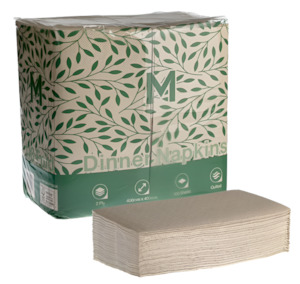 Briscoes Excluded: Matthews Quilted Dinner Napkins - 1/8 Fold, Brown 2-ply (800 sheets)