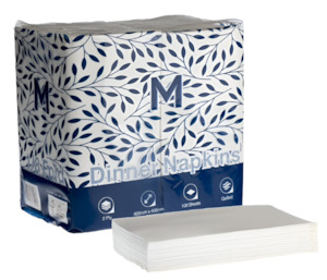 Dinner: Matthews Quilted Dinner Napkins - 1/8 Fold, White 2-ply (800 sheets)