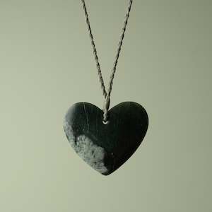 Heart: Large Inanga Pounamu Heart Pendant