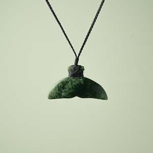 Strength: Medium Kawakawa Pounamu Whales Tail Pendant