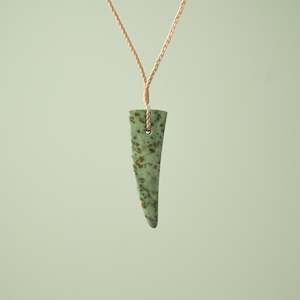 Manaakitanga Caring: Large Inanga Pounamu Niho Tooth Pendant