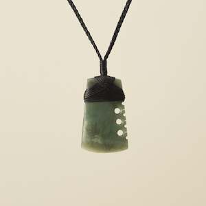 Toki Adze: Notched Toki Inanga Extra Small Pendant Black Binding