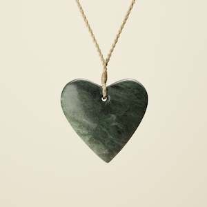 Manawa Heart Kawakawa XL Pounamu Pendant