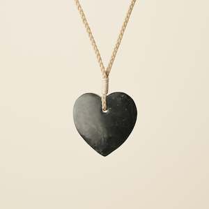 Heart: Manawa Heart Kawakawa Pounamu – Small Medium Pendant
