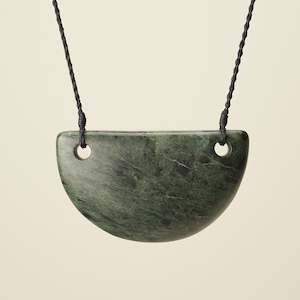 Black Friday 30 Off: Kōuma Breastplate Large Inanga Pounamu Pendant, Black Binding