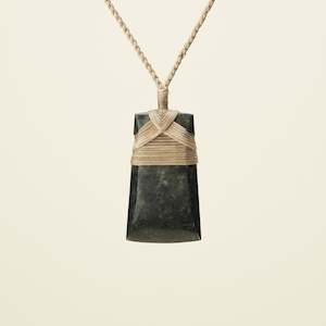 Gifts For Pepi Tamariki: Toki Kawakawa Matte – Pounamu Small, Tan Binding