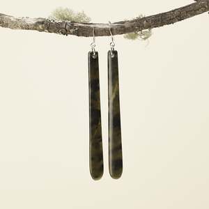 Drop Polished Tangiwai Pounamu Large Earrings 75mm