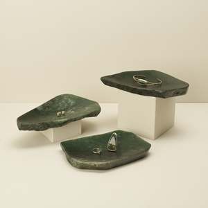 Ornaments: Jade Greenstone Natural Bowl Medium