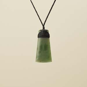 Medium Large Kahurangi Toki Pounamu Pendant Black Binding