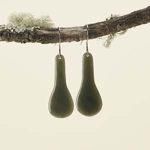 Jade Paddle Drop Earrings 34mm